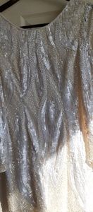 White sequenced short dress